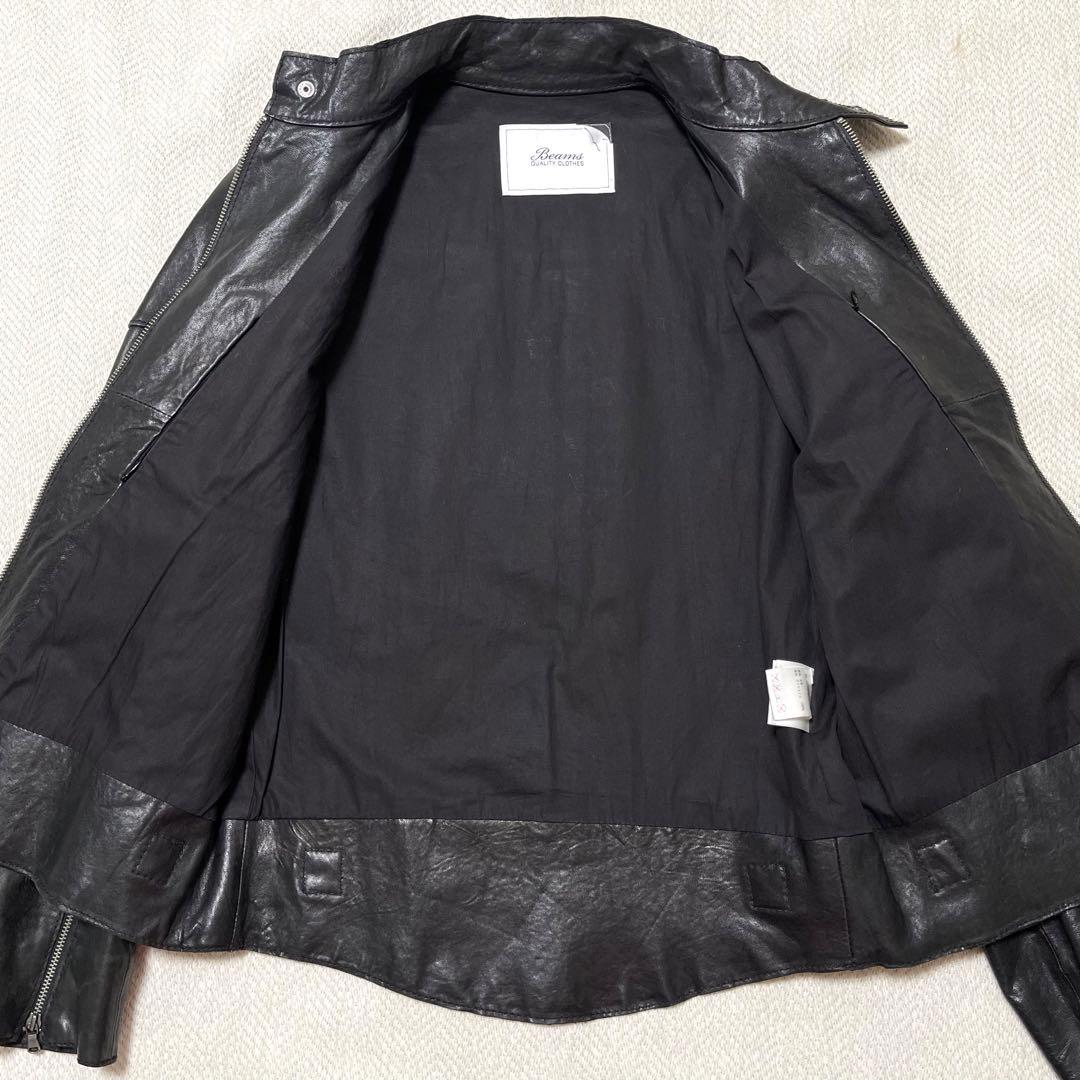 美品 BEAMS 本革 レザーライダース Y2K アーカイブ