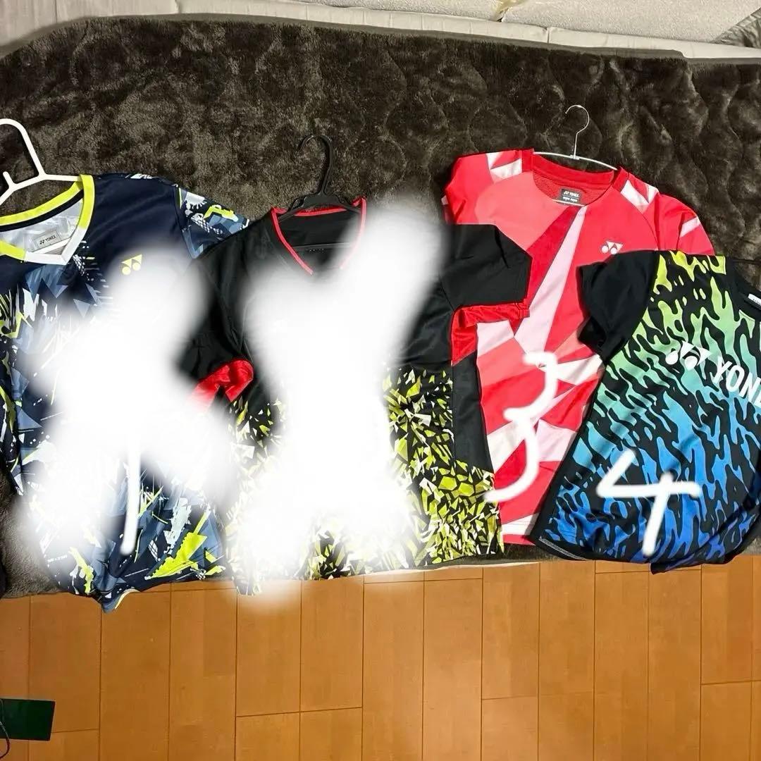 3点セット　ヨネックス　ウェア　赤/白　青/黄緑　バドミントン