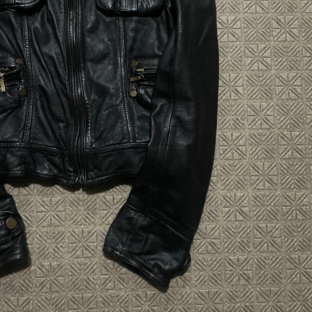 ジャケット・アウター opium darkwear black lamb skin jacket 6