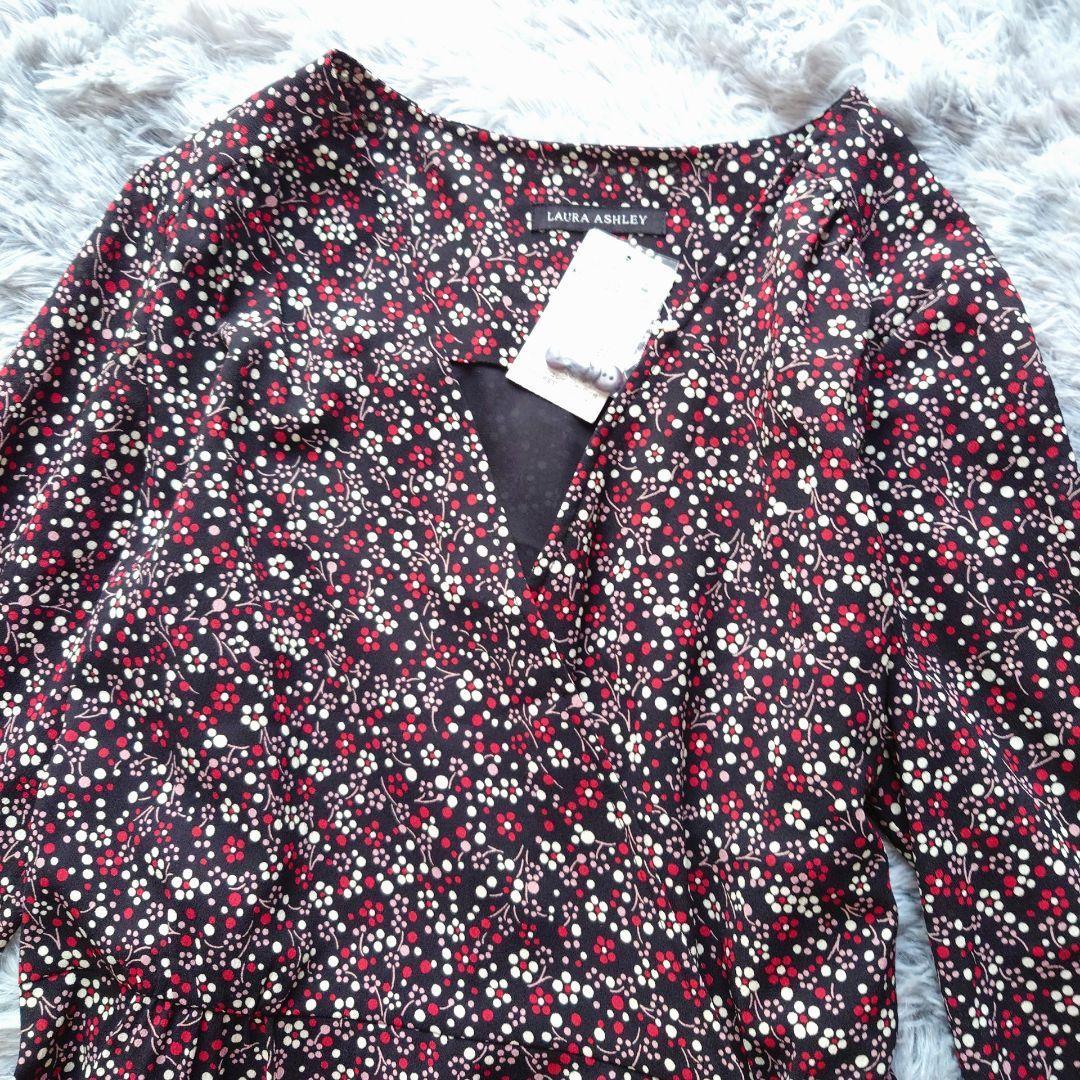 タグ付 ローラアシュレイ カシュクール 花柄 ロングワンピース Lサイズ
