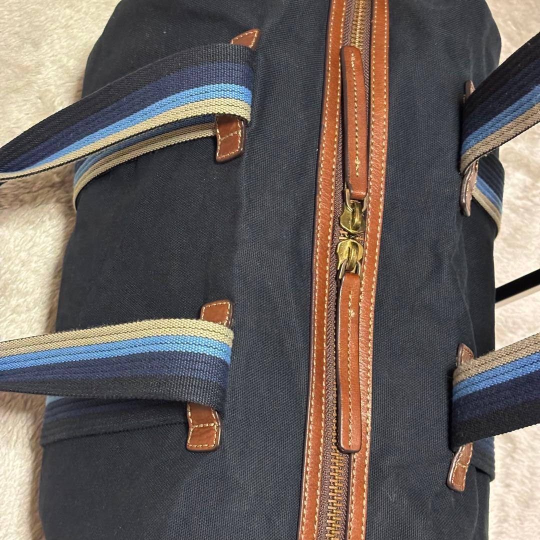 Paul Smith トートバッグ マルチストライプ ブルー 紺 本革