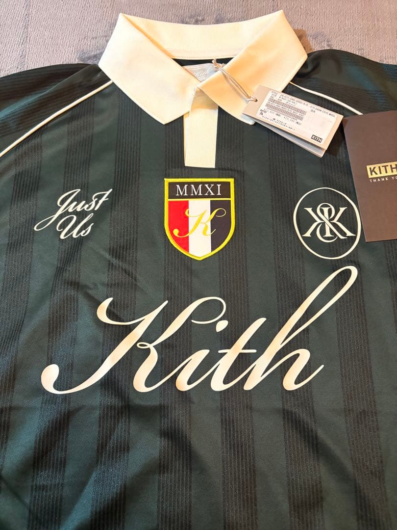 KITH Shadow Stripe Marcelサッカーシャツ　ポロシャツ　M