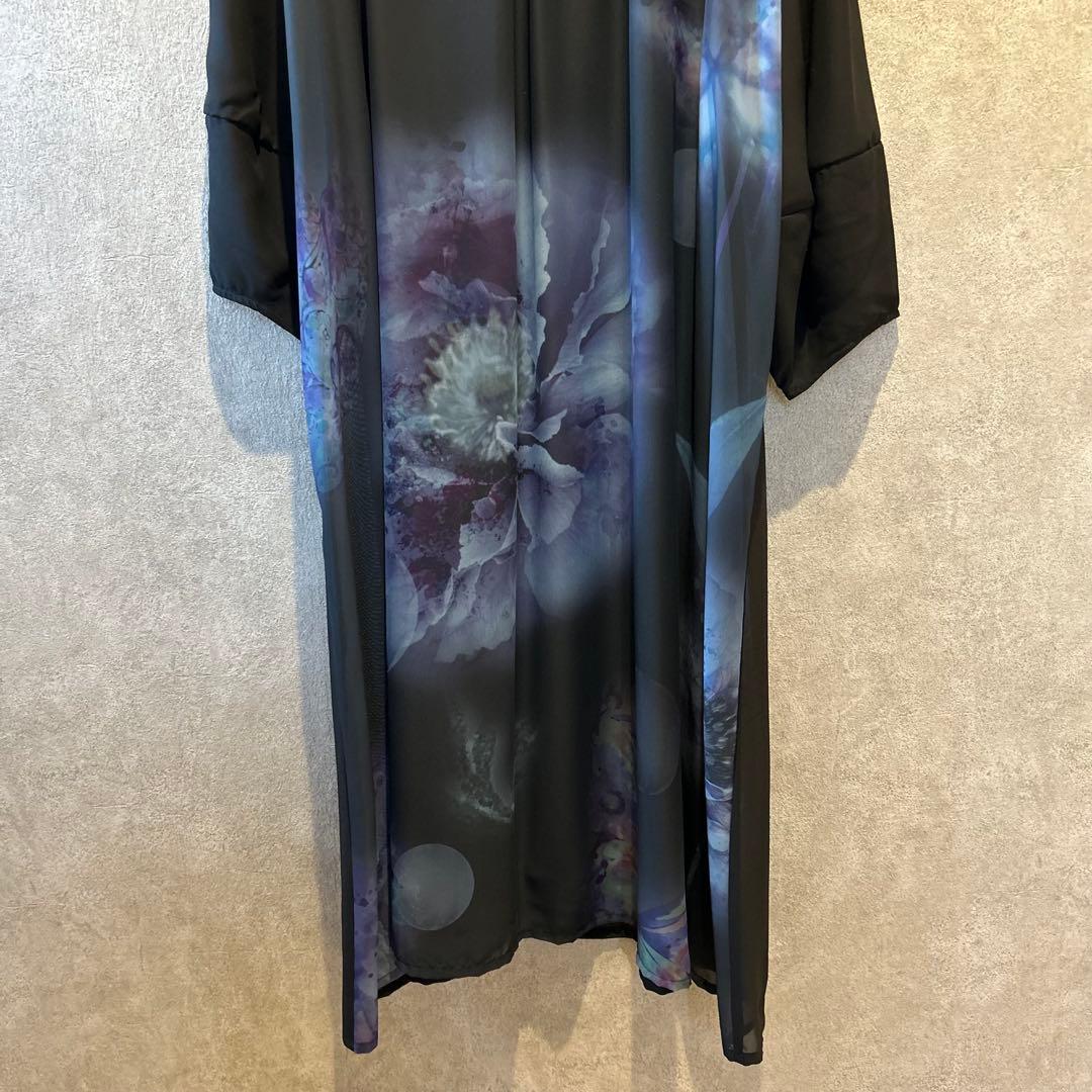 【ScoLar】スカラー 咲き誇る大輪 シフォンワンピース タグ付未使用