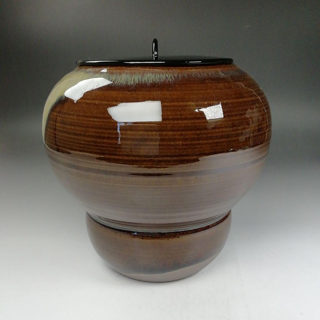 Ｗ１５４　水指　『高取焼』『箪瓢水指』『高取喜恵 造』　共箱　茶道具