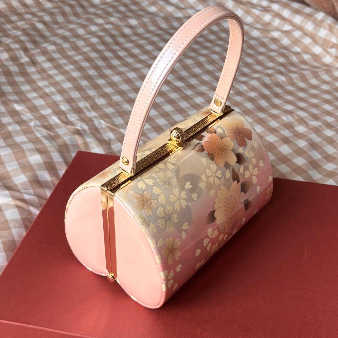 桜柄のピンク和装用バッグと草履のセット
