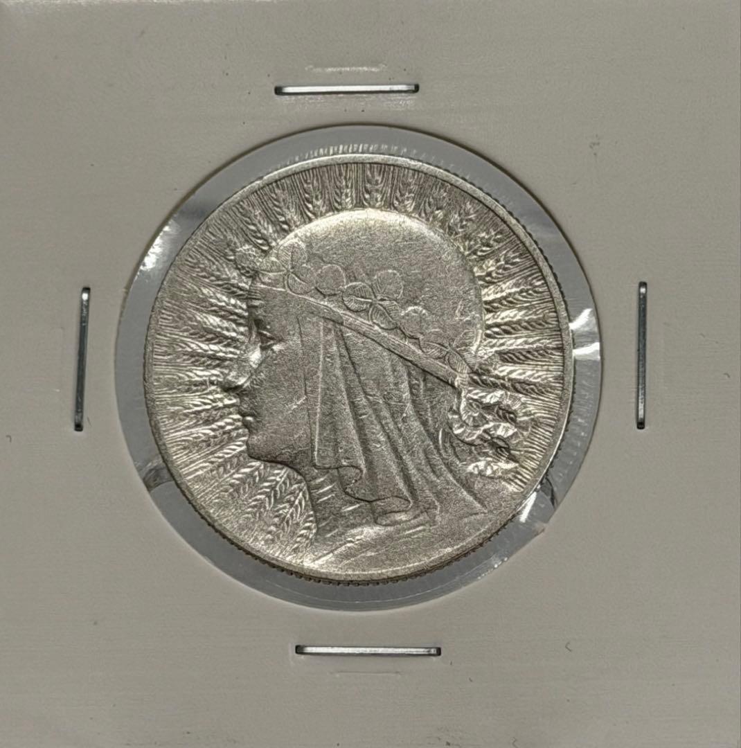 1933年ポーランド ヤドヴィガ女王 5ズロチ銀貨 極美品❗️