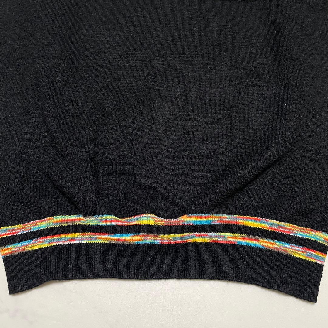 MARK&LONA スカル刺繍 Vネックニットセーター BLACK Mサイズ
