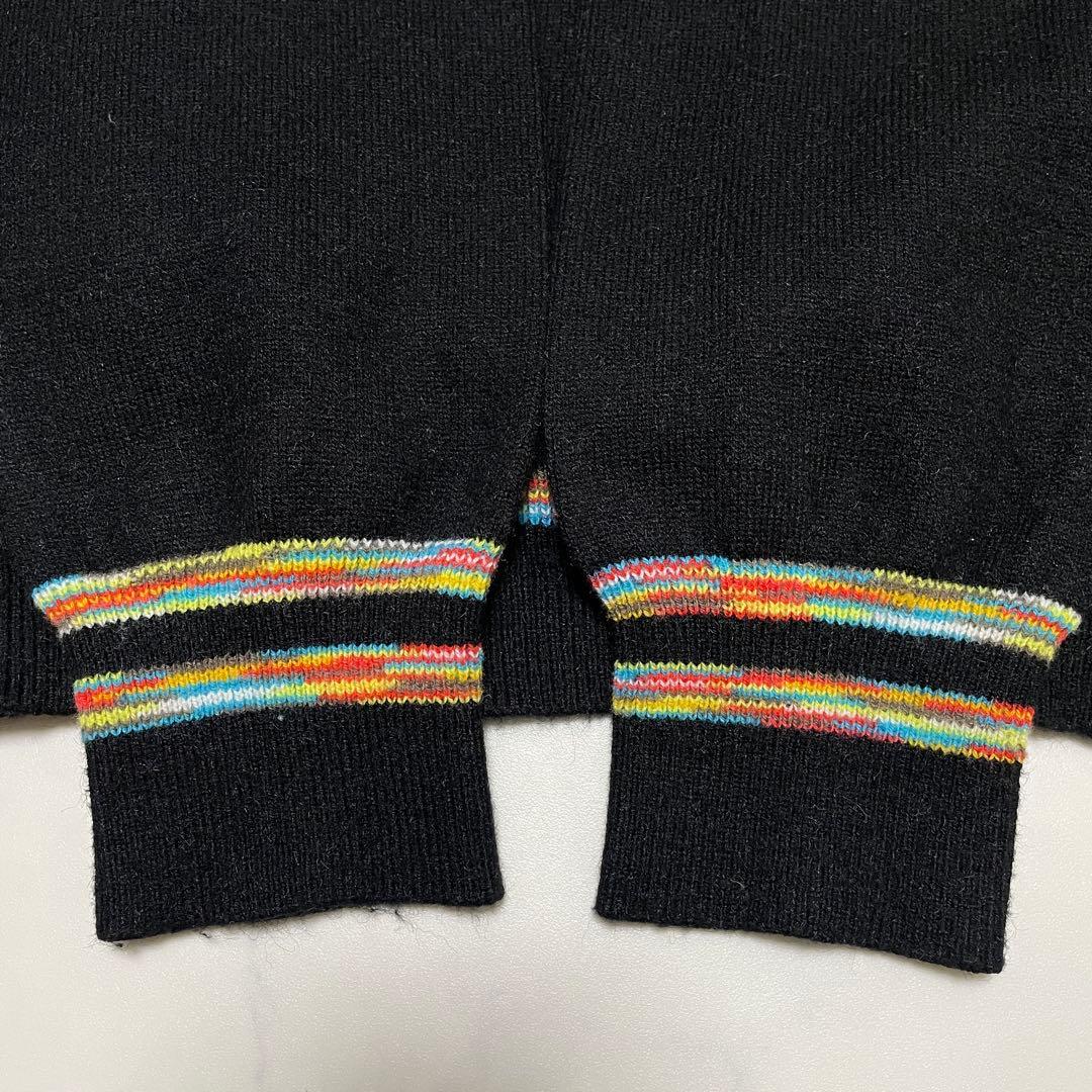 MARK&LONA スカル刺繍 Vネックニットセーター BLACK Mサイズ