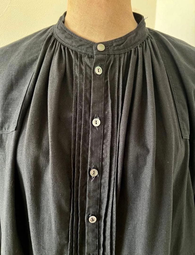 nest robe ネストローブ ヘンプコットンエンブロイダリーワンピース 黒