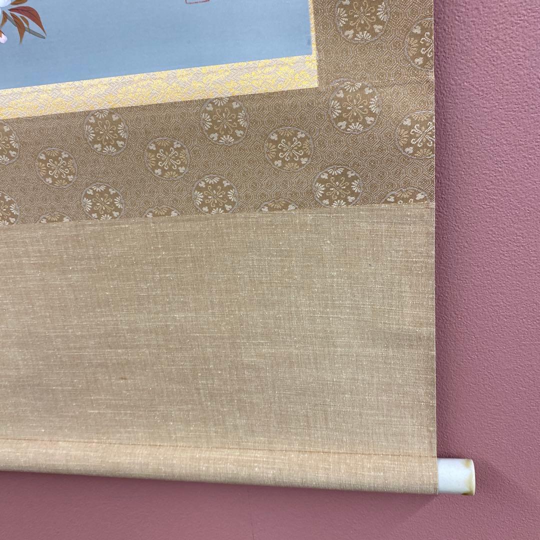 美品 掛け軸 田中竣作 桜図 共箱 花鳥 縁起物 おもてなし