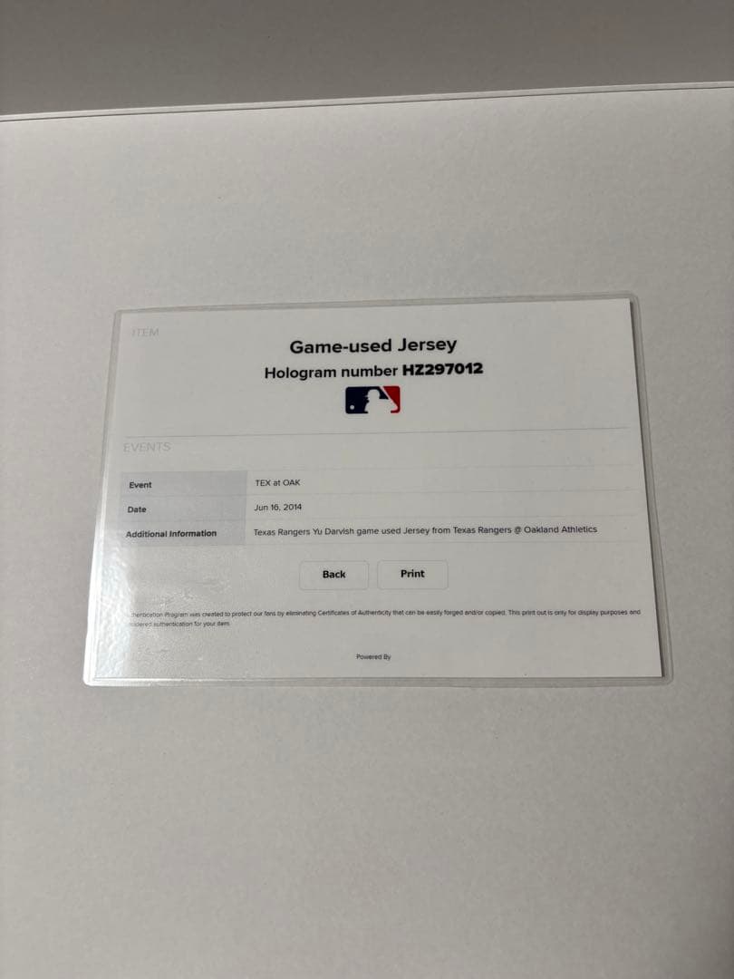 ダルビッシュ 実使用ユニフォーム　game used