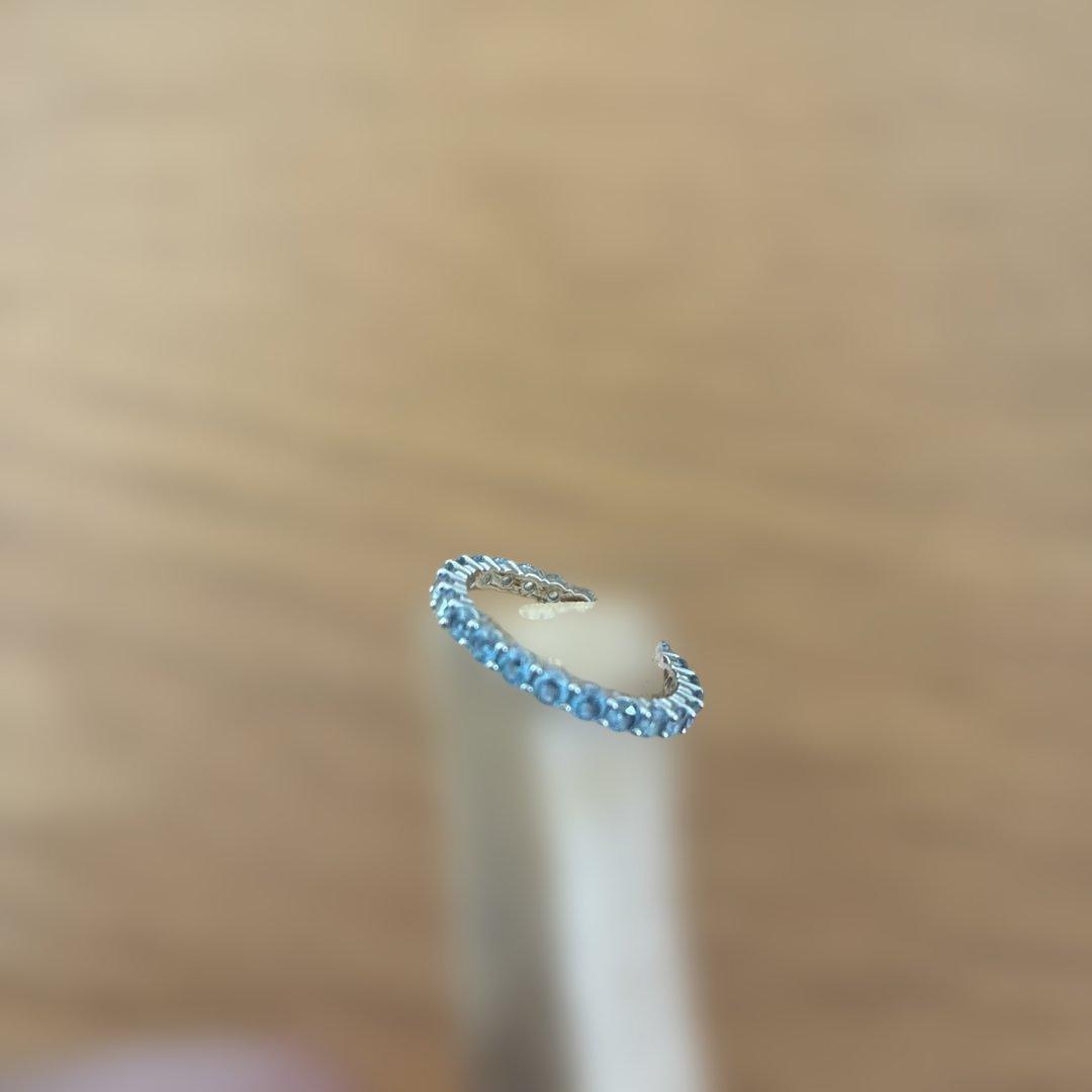 刺*屋様 スワロフスキーブルーストーン付きリング