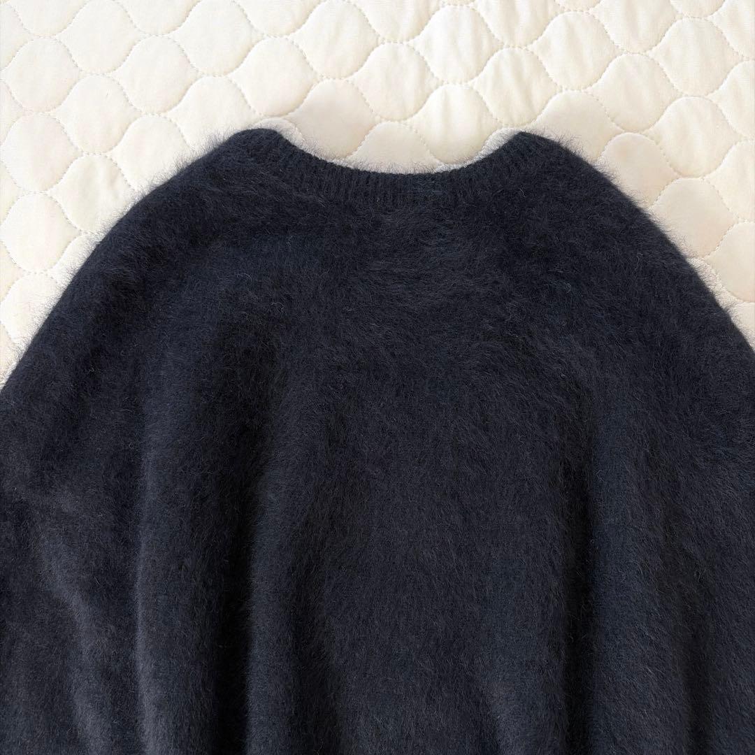 【24SS美品】BEARDSLEY ファーニットポンチョ　ブラック　カシミヤ混