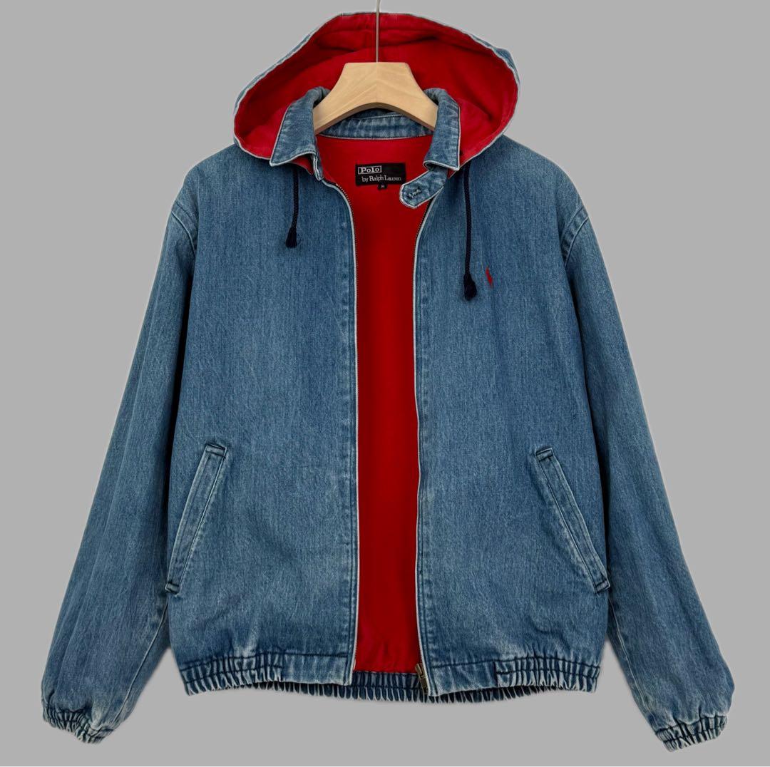 ポロ ラルフローレン 80s フード付き デニム スイングトップ vintage