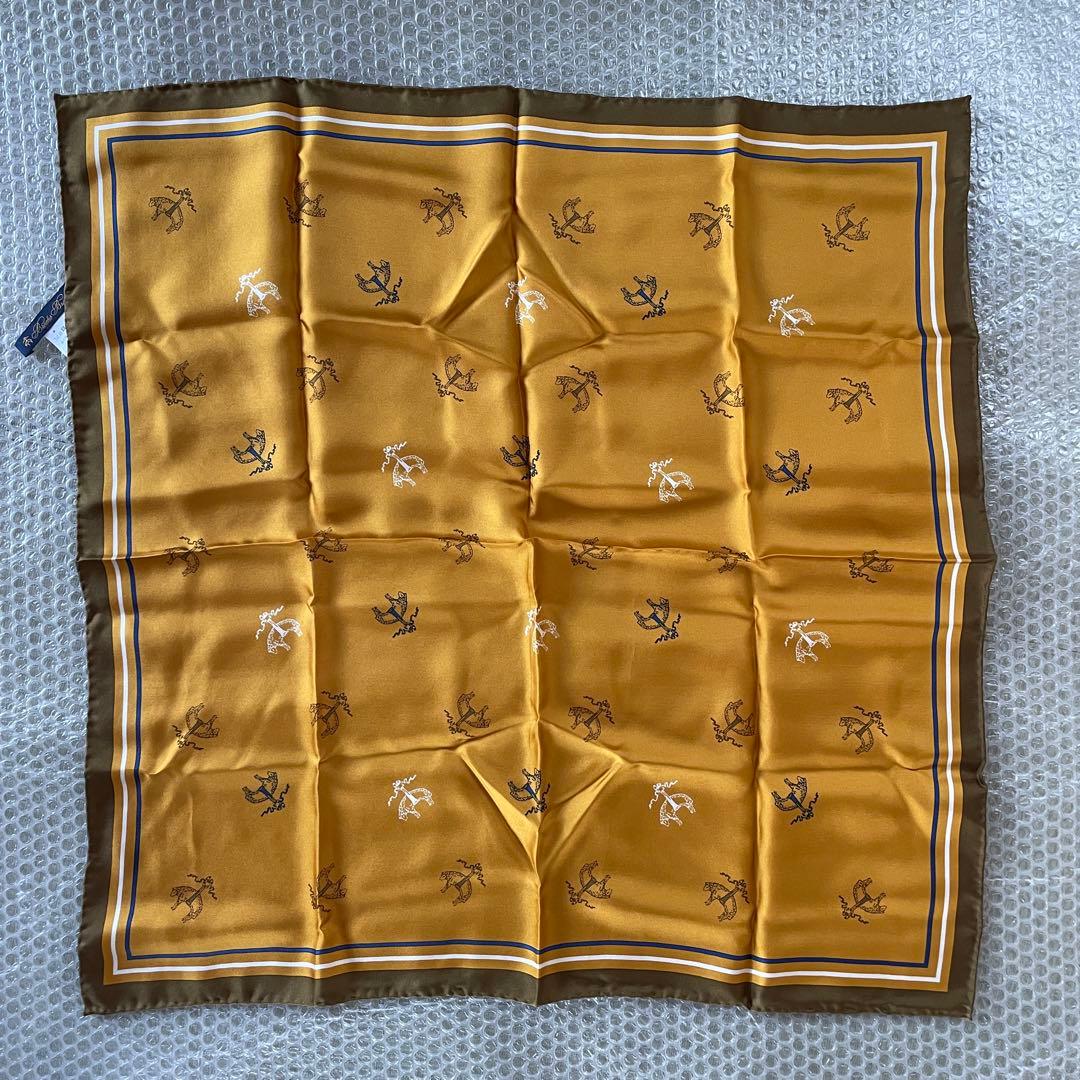 新品未使用　Brooks Brothers シルクスカーフ マスタード