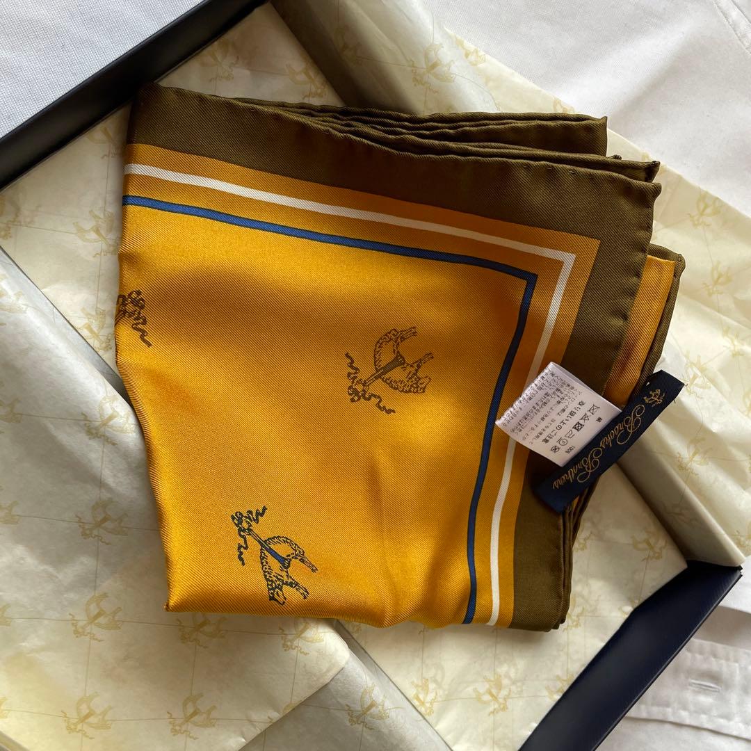新品未使用　Brooks Brothers シルクスカーフ マスタード