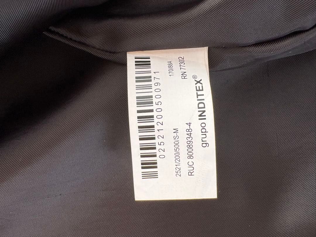 【クシモリ】ZARA ポケットレザージャケットグリーンM 本革