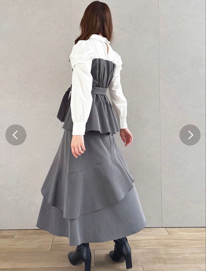 アシメフリルシャツレイヤードトレンチワンピース dazzlin