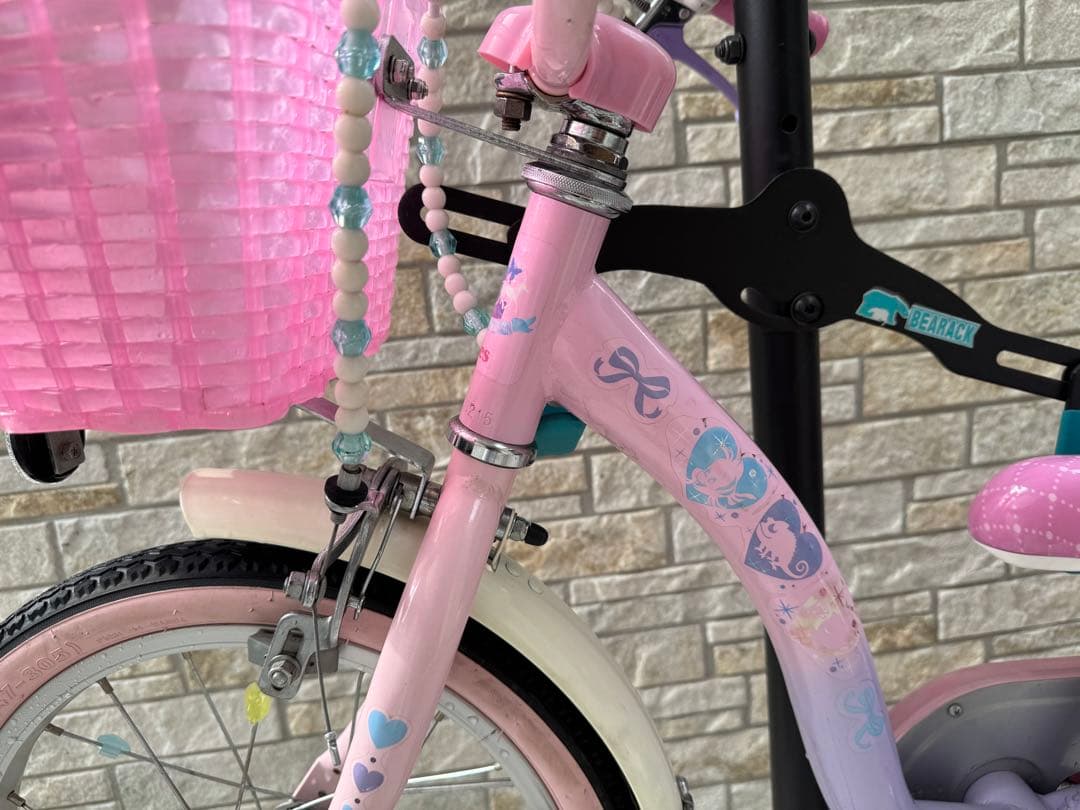 子供用自転車 ピンク 16インチ　補助輪付き