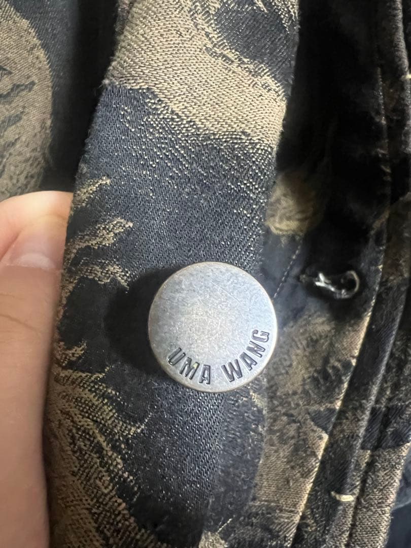 Uma Wang Carlo Coat ドラゴン柄ロングコート 黒と金色