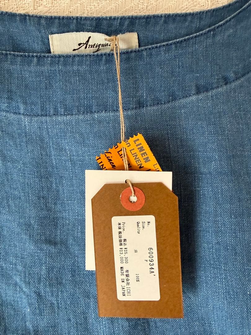 新品 イチアンティークス INDIGO Linen Denim Dress