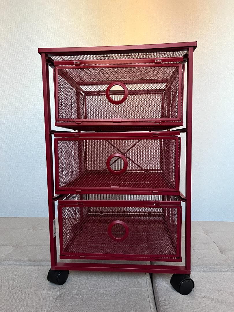 【廃盤 稀少 中古】IKEA ANDY 赤 キッチンワゴン ポストモダン