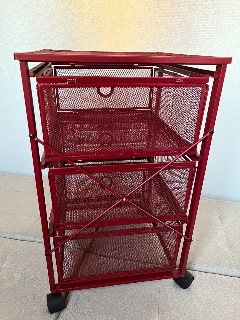 【廃盤 稀少 中古】IKEA ANDY 赤 キッチンワゴン ポストモダン