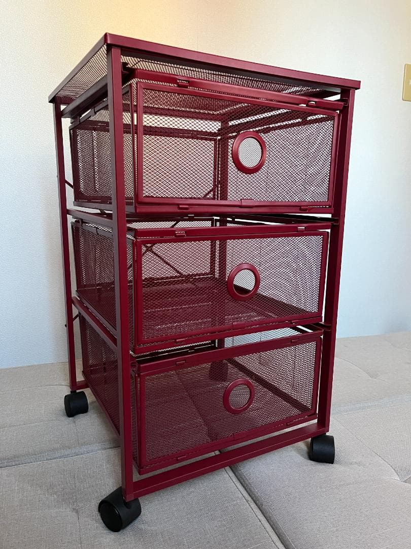 【廃盤 稀少 中古】IKEA ANDY 赤 キッチンワゴン ポストモダン