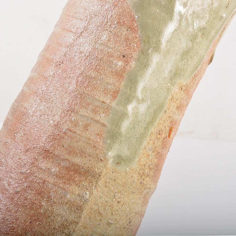 京名工　真清水蔵六造　伊賀耳付花入　花瓶　共箱　C　R5264