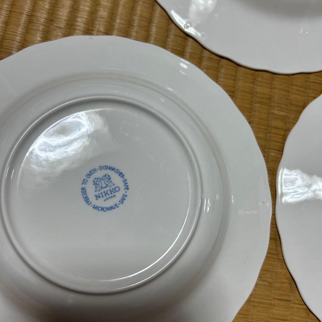 NIKKO ピオニール　花柄陶磁器　4枚　ヴィンテージ　皿　深皿　スープ　カレー