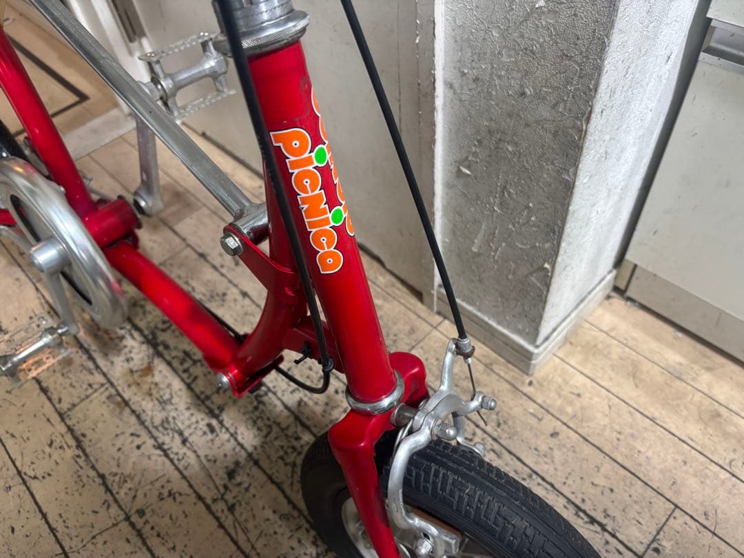 BRIDGESTONEワンタッチpicnica 折りたたみ自転車 レッド