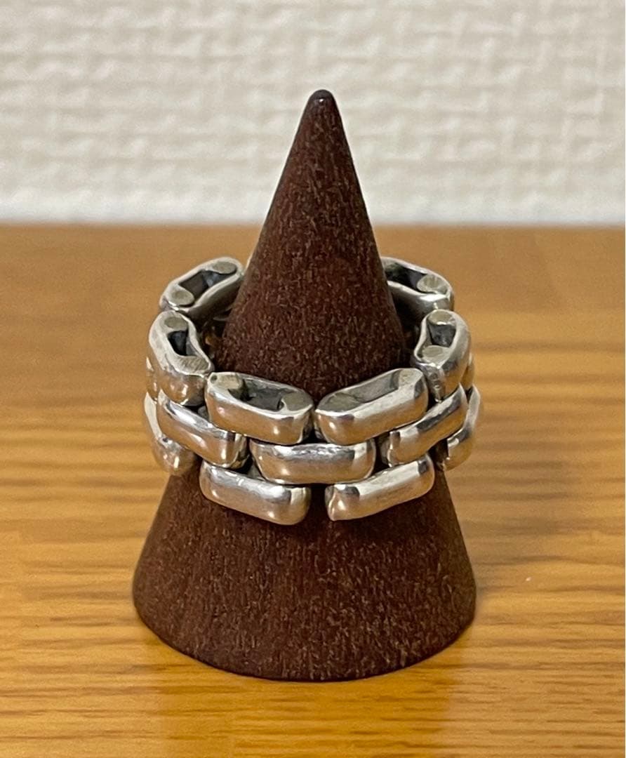 美品 LAVER 3 LINK RING S 指輪 メキシカンジュエリー