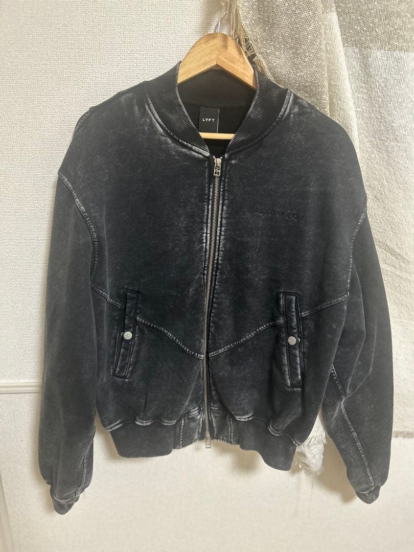 ジャケット・アウター LYFT VINTAGE SWEAT BOMBER JACKET - BLACK