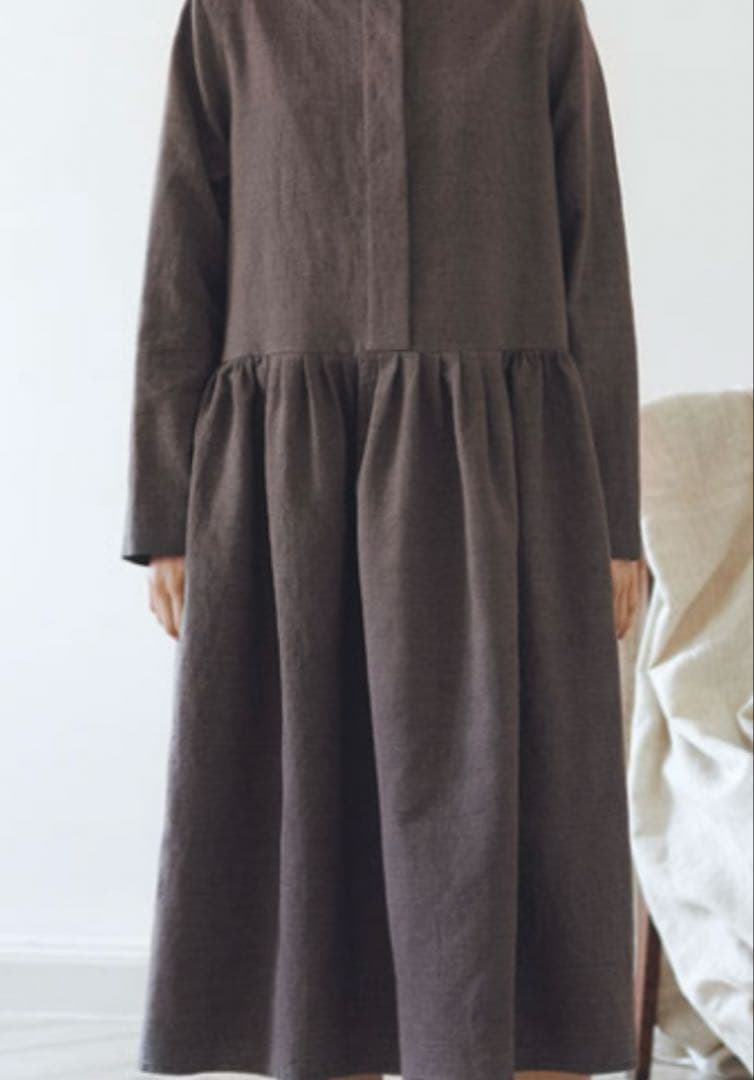 MUKU 高級リトアニア 麻 リネン　プルオーバー ワンピース　フリーサイズ