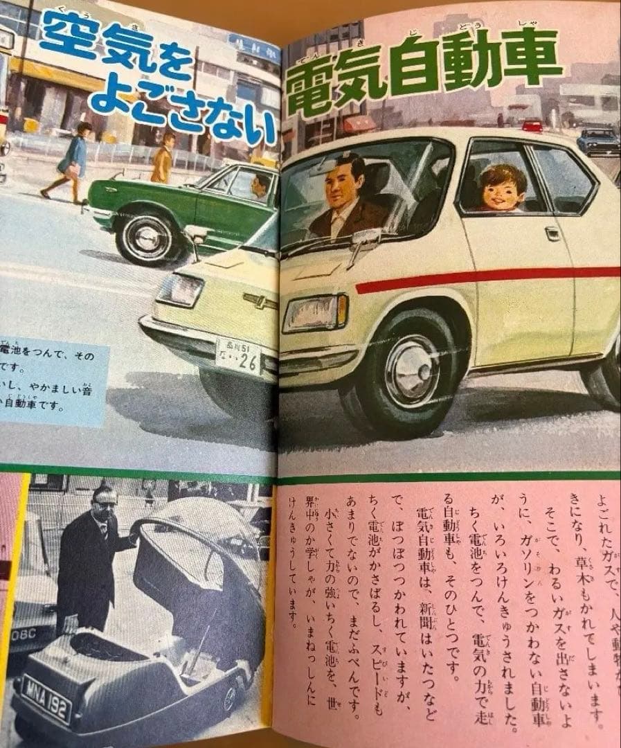 (箱付)小学館 なぜなに学習図鑑 自動車のひみつ　学習図鑑　昭和レトロ　当時物