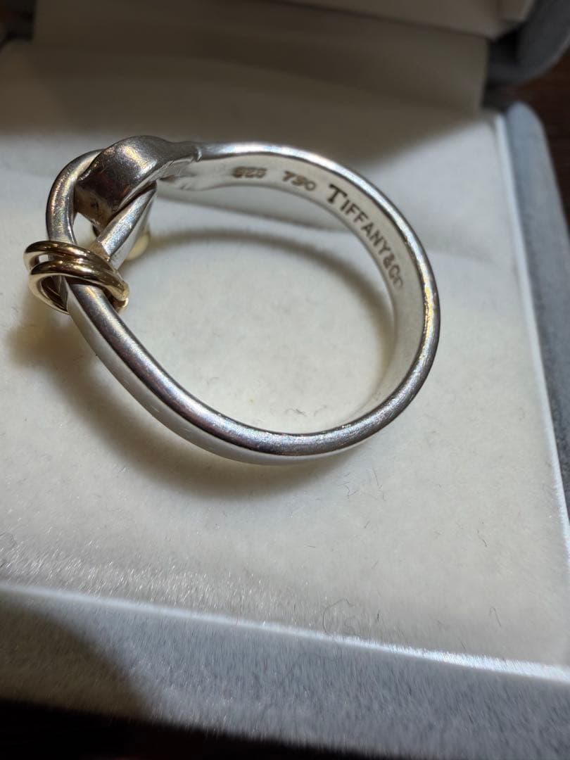 【美品】ティファニー✳︎TIFFANY✳︎13号フック＆アイリング 925 K18