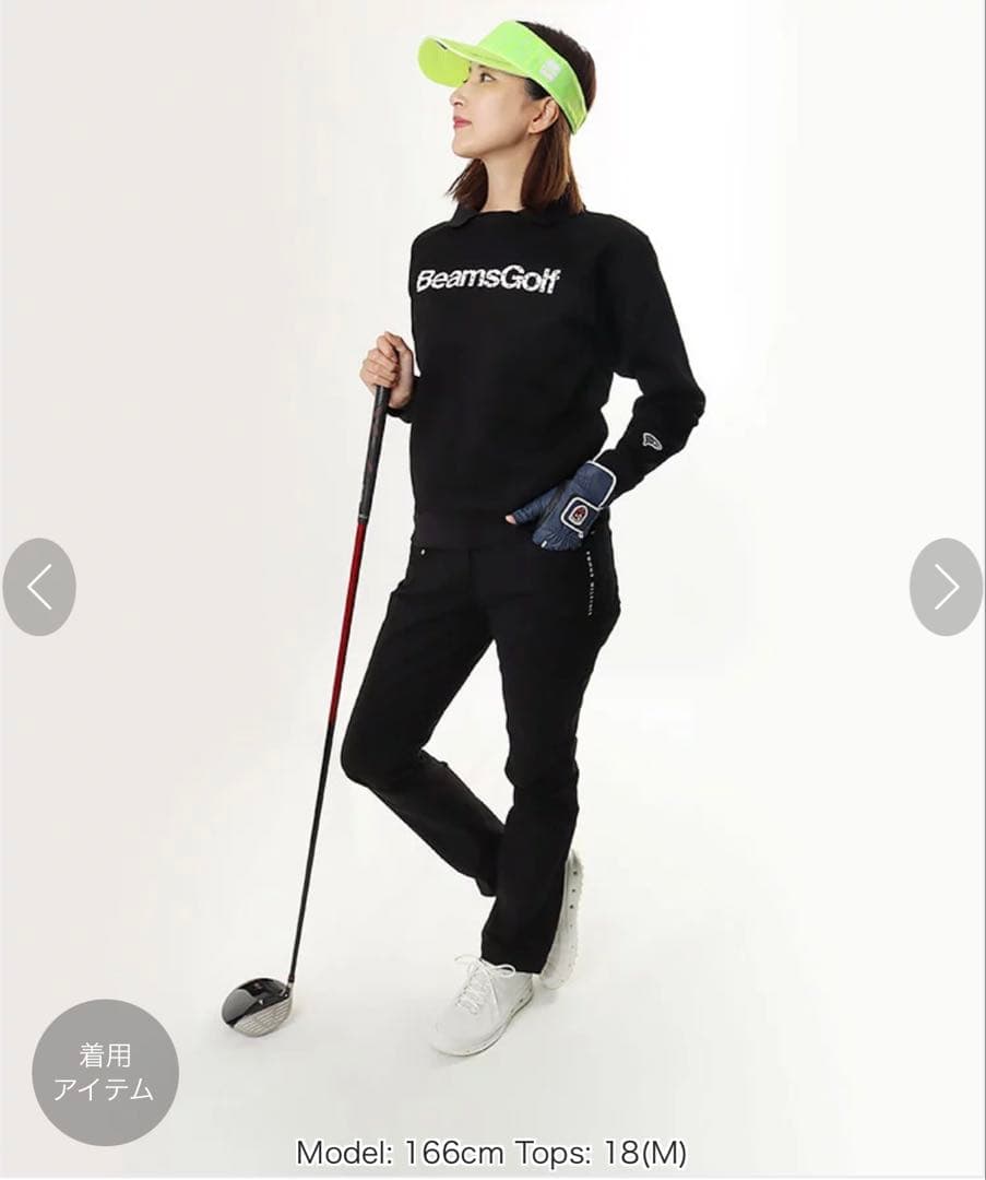 BeamsGolf 未使用襟付きスウェット黒 ロゴ星
