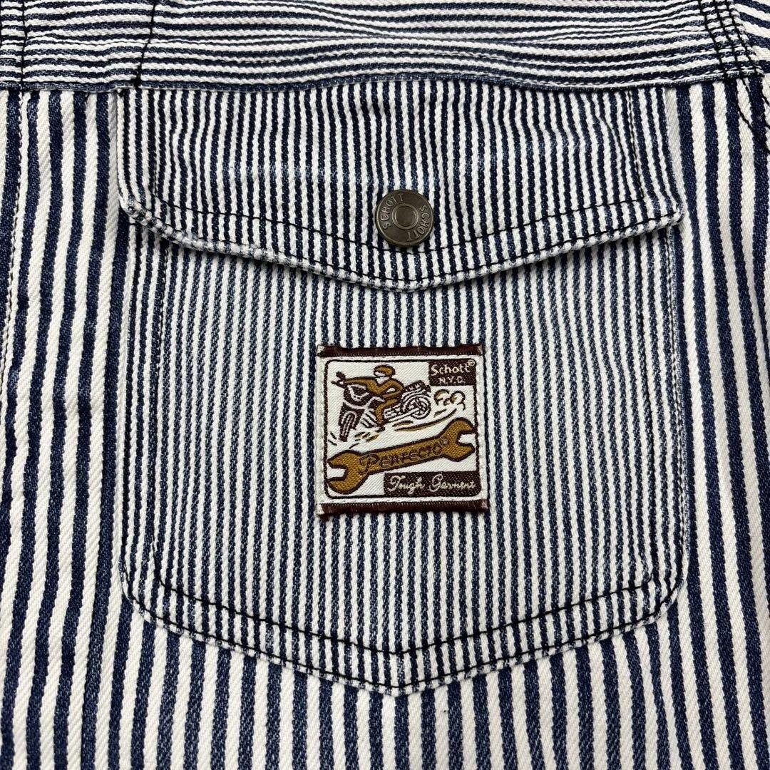 SCHOTT PERFECTO ネイビー ヒッコリージャケット　カバーオール　L