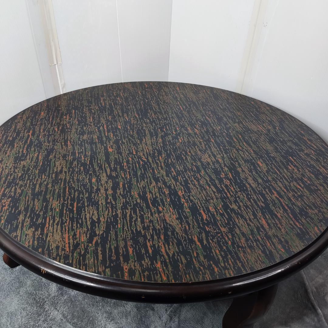 レトロ　大型ちゃぶ台　105cm　面白模様　折りたたみ