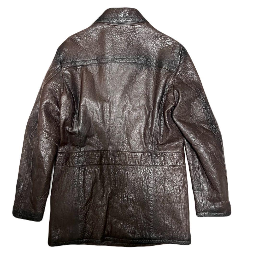 ARMANI JEANS アルマーニジーンズ　レザー　カーコート　革ジャン　レア