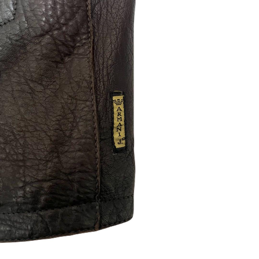 ARMANI JEANS アルマーニジーンズ　レザー　カーコート　革ジャン　レア