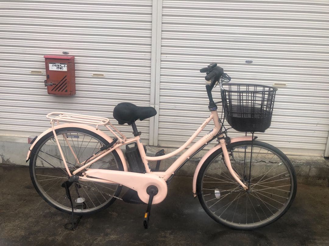 ブリヂストン新機種電動アシスト自転車poLKU26インチピンクアルミボディー