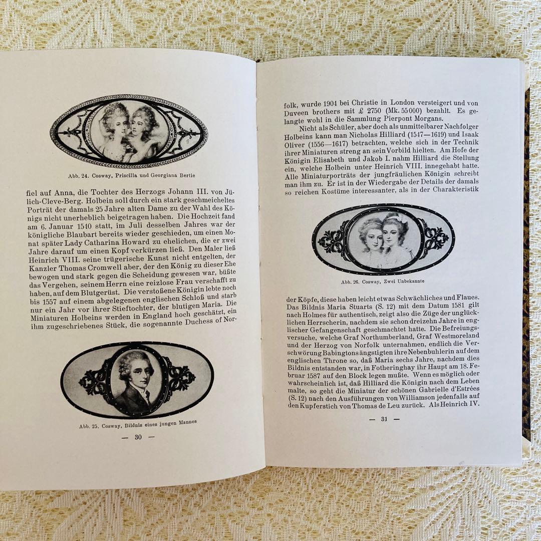 洋書　古書　ドイツの美しいアンティークブック　ミニアチュール　シルエット画