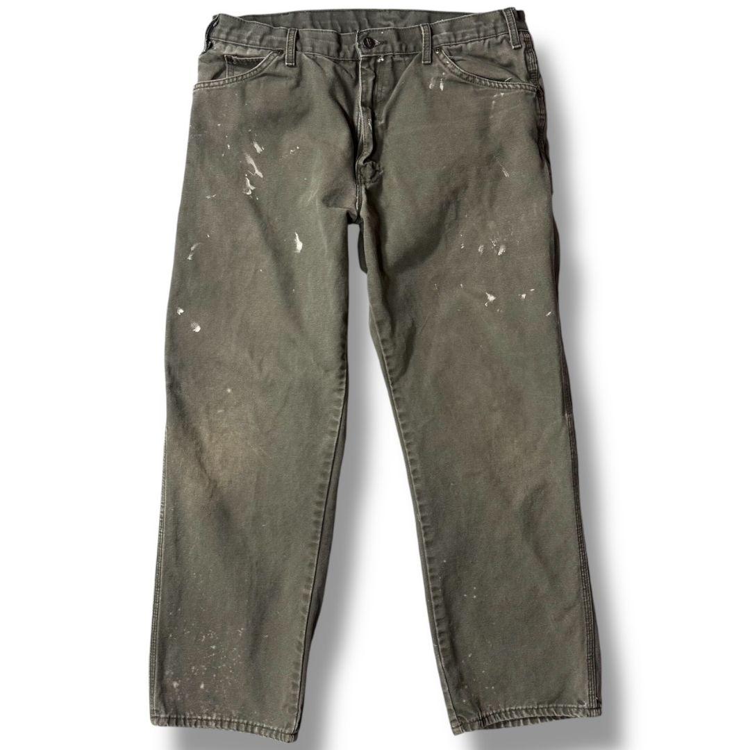Dickies ペンキ ダック ペインターパンツ カーキ w36 L30 古着