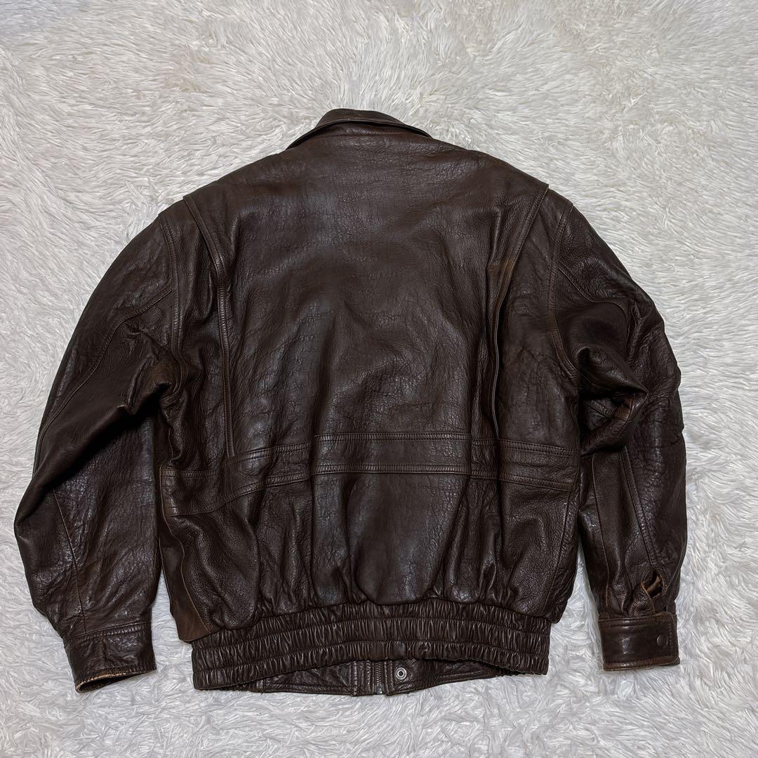 VINTAGE レザージャケット　L 羊革　A2 FR-1 ダークブラウン　極上