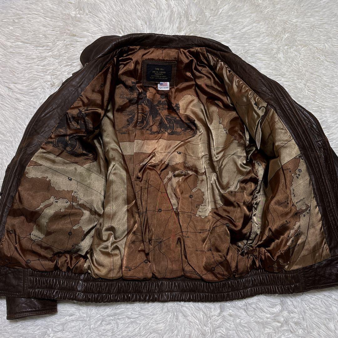 VINTAGE レザージャケット　L 羊革　A2 FR-1 ダークブラウン　極上