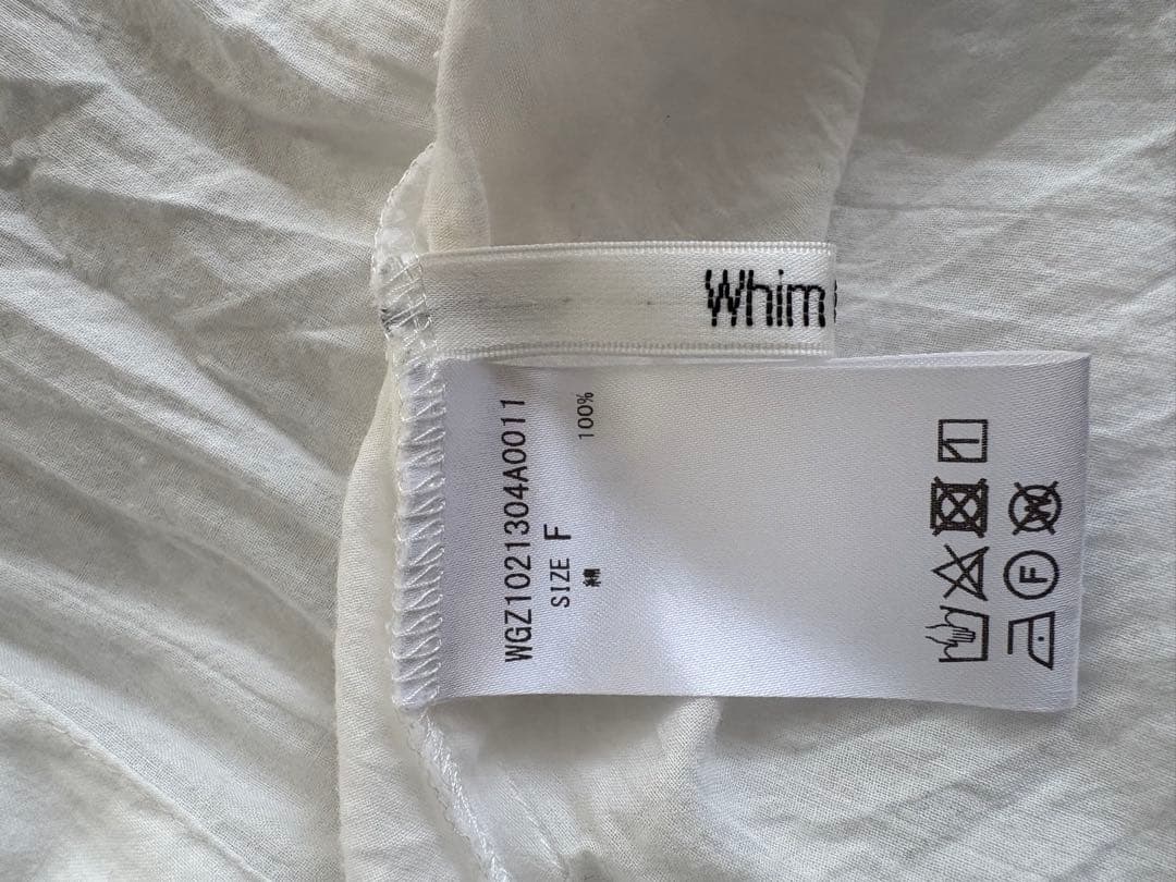 Whim Gazette ホワイト長袖シャツ ブラウス