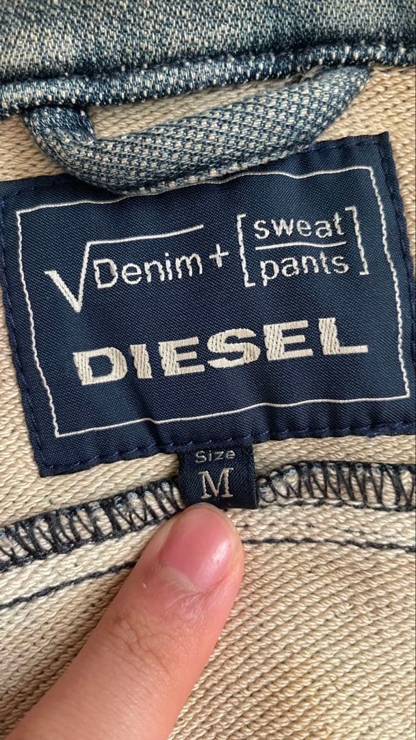 DIESEL スウェットデニムジャケット ダメージ加工