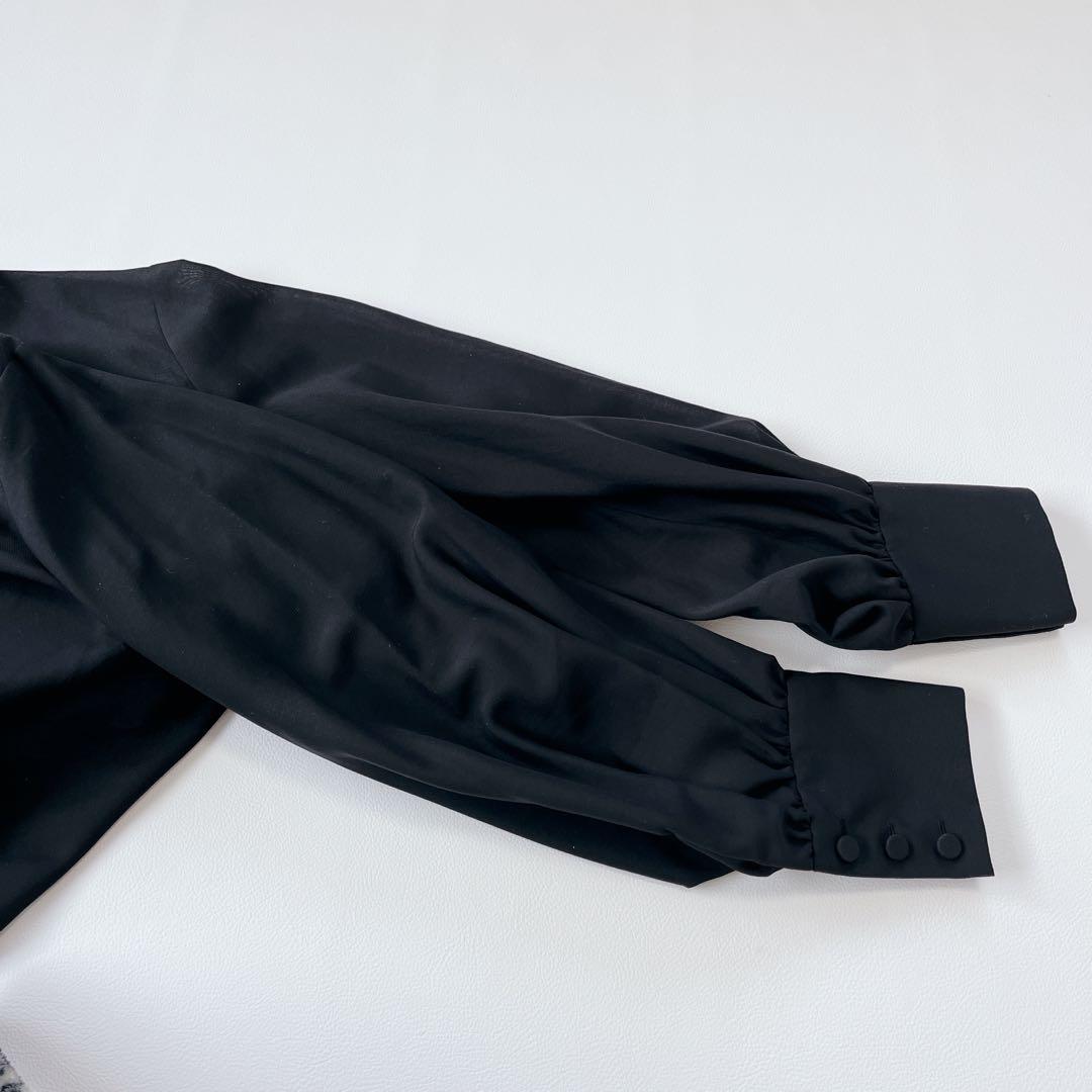 未使用✨タグ付　24AW ADORE スパンボイルブラウス　38 ブラック