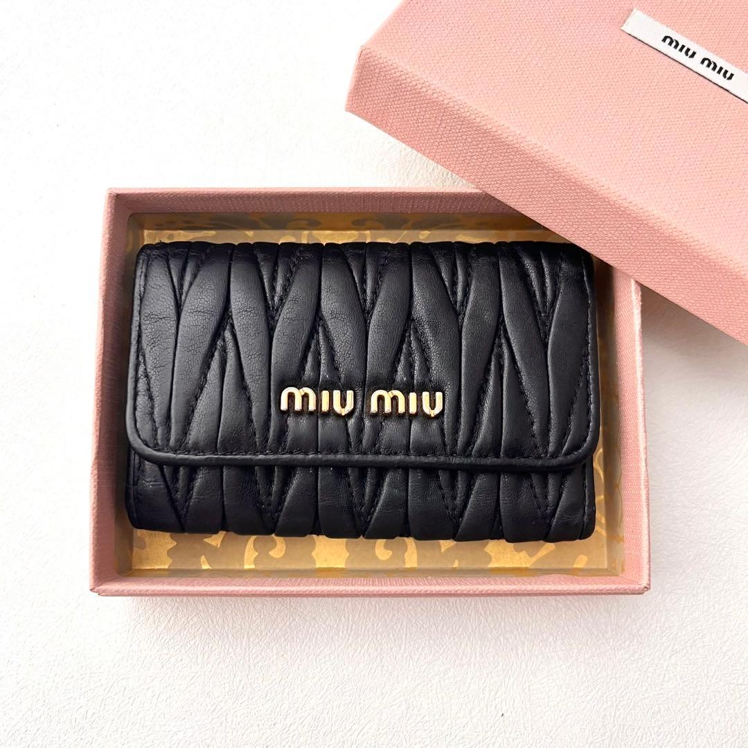 miumiu ミュウミュウ マテラッセ　キーケース　6連　ブラック 0210-⑥